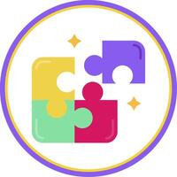 Puzzle Flat Circle Uni Icon vector