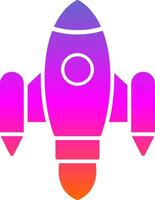 Space Ship Launch Glyph Gradient Icon vector