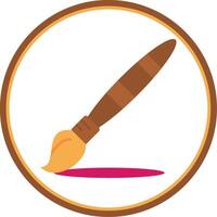 Paint brush Flat Circle Uni Icon vector