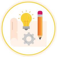 Blueprint Flat Circle Uni Icon vector