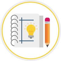 Sketchbook Flat Circle Uni Icon vector