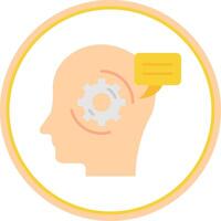 Thinking Flat Circle Uni Icon vector