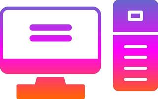 Computer Desktop Glyph Gradient Icon vector