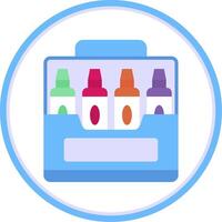 Colored pencils Flat Circle Uni Icon vector