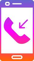 Incoming Call Glyph Gradient Icon vector