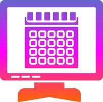 icono de gradiente de glifo de calendario vector