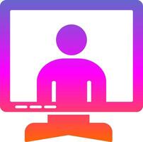 Online Meeting Glyph Gradient Icon vector