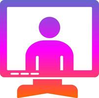 Online Meeting Glyph Gradient Icon vector