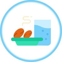 Iftar Flat Circle Uni Icon vector