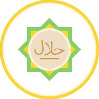 halal plano circulo uni icono vector