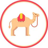 Camel Flat Circle Uni Icon vector