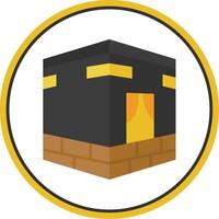 Qibla Flat Circle Uni Icon vector