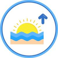 Sunrise Flat Circle Uni Icon vector