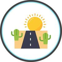 Road Flat Circle Uni Icon vector