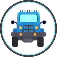 Jeep Flat Circle Uni Icon vector