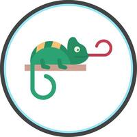 Chameleon Flat Circle Uni Icon vector