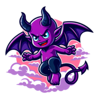 AI generated purple devil cartoon character png