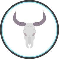 Bull skull Flat Circle Uni Icon vector