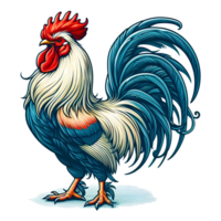 AI generated Rooster in cartoon style transparent background PNG