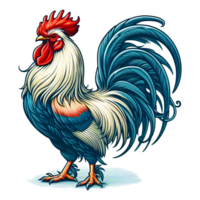 ai généré coq dans dessin animé style transparent Contexte png