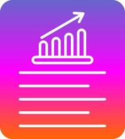 Line Graph Glyph Gradient Icon vector