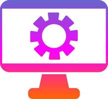 Monitor Screen Glyph Gradient Icon vector