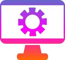 Monitor Screen Glyph Gradient Icon vector