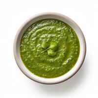 AI generated Palak soup closeup photo