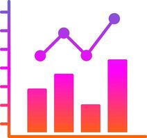 Bar Chart Glyph Gradient Icon vector