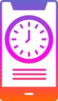 Time Glyph Gradient Icon vector