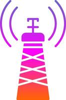 Signal Tower Glyph Gradient Icon vector