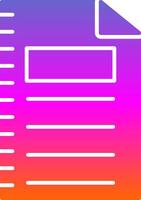 Notebook Glyph Gradient Icon vector