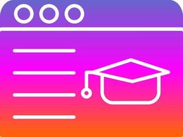 Online Learning Glyph Gradient Icon vector