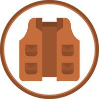 Vest Flat Circle Uni Icon vector