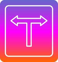 T Junction Glyph Gradient Icon vector