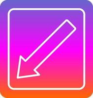 Diagonal Arrow Glyph Gradient Icon vector