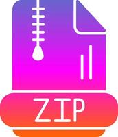 icono de gradiente de glifo zip vector