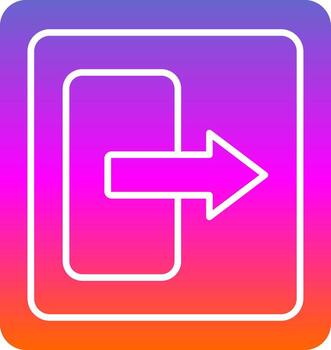 Iniciar sesión fuera glifo degradado icono vector