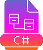 C Sharp Glyph Gradient Icon vector