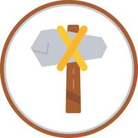 Hammer Flat Circle Uni Icon vector