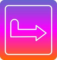 Turn Right Glyph Gradient Icon vector