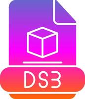 3ds Glyph Gradient Icon vector