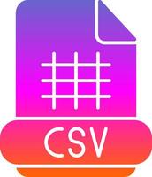 csv glifo degradado icono vector