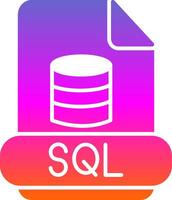 Sql Glyph Gradient Icon vector