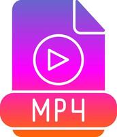 Mp4 Glyph Gradient Icon vector