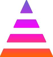 pirámide glifo degradado icono vector