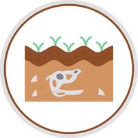 Fossil Flat Circle Uni Icon vector