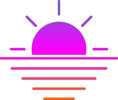 Sunset Glyph Gradient Icon vector