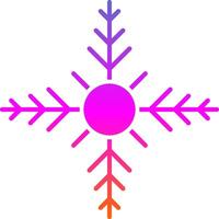 icono de gradiente de glifo de copo de nieve vector