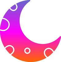 medio Luna glifo degradado icono vector